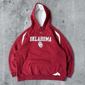 Vintage Oklahoma Sooners Nike Center Swoosh Red Embroidered Hoodie University XL